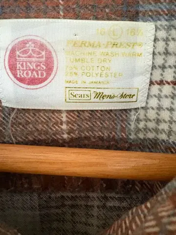 70s USA제 KINGS ROAD by Sears 체크 플란넬 셔츠