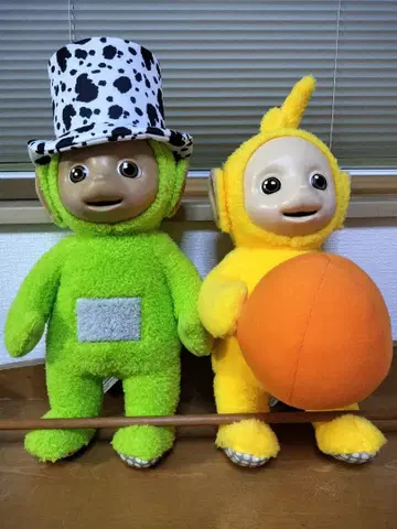 텔레토비즈 봉제 인형 그린과 옐로우 컬러