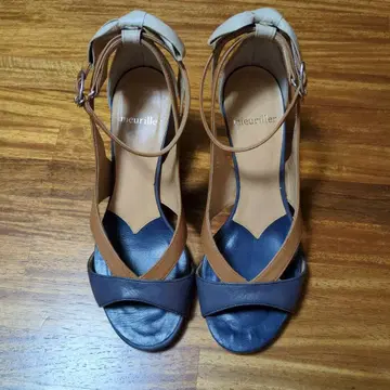 긴자 카네마츠제 mieuiller 리본 포함 샌들 브라운/네이비