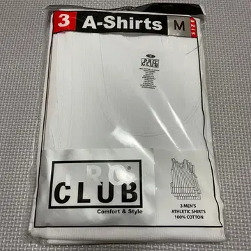 PRO CLUB 탱크탑 남성용 3매 세트 M 사이즈 화이트