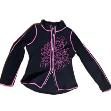 대임팩트 국화꽃 자수 더블 지퍼