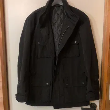 세탁 완료) MUJI 무인양품 폴리에스테르 충전솜 스탠드 블루종 L 블랙