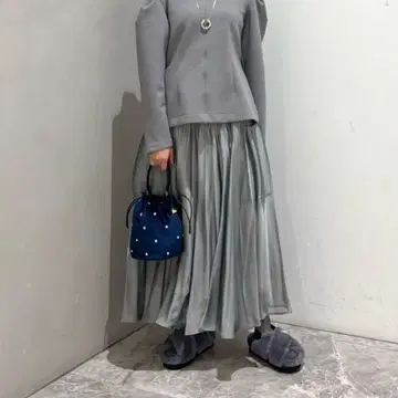 UNITED ARROWS 샴브레이 오간자 포켓 스커트