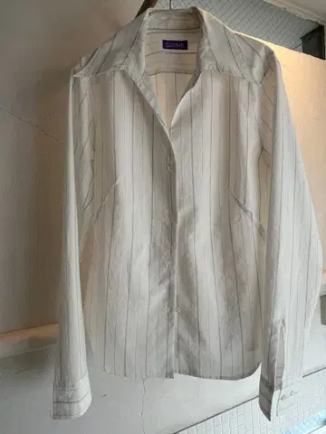 coome 화이트 스트라이프 긴팔 셔츠