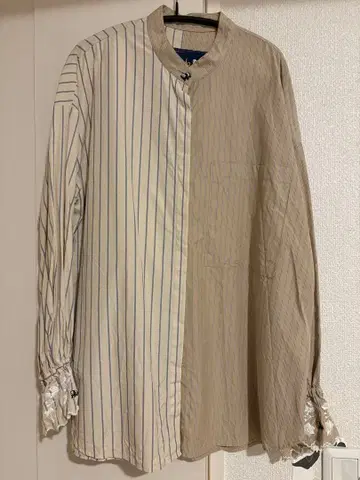 my panda 스트라이프 베이지 긴팔 셔츠