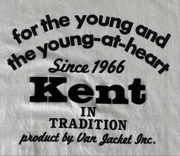 Kent VAN 콜라보 백 프린트 T셔츠 남성용 화이트 LL