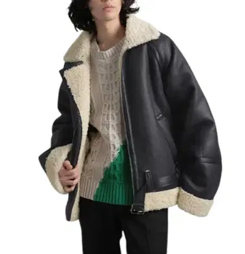 [ 컨디션 최상 ] HARE 오버 사이즈 페이크 무스탕 B-3 남성용