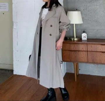 [ EPIMI EPIMMY ] 더스티 컬러 롱 트렌치코트 그레이지