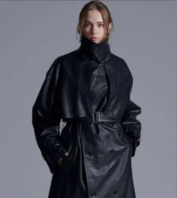 [ Loose ] 드레이프 오버 하이넥 트렌치코트