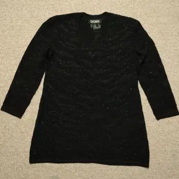 ESCADA V넥 스웨터 긴팔 니트 블랙 34 비즈 자수 새상품급