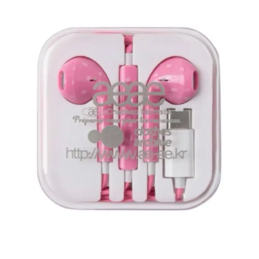 Aeae wired earphones pink earphones Type-C #에이이에이이이어폰