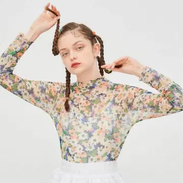POPPY 마가렛 패턴 시스루 상의