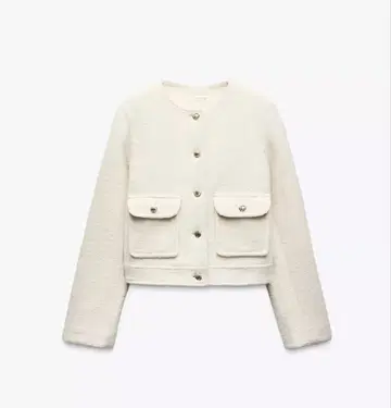 ZARA 부클레 가디건 자켓 에크루