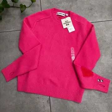 미사용 새상품 UNIQLO 아냐 힌드마치 S 핑크 캐시미어 100%