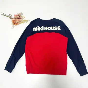 미키하우스 백 로고 트레이닝복 성인용 네이비 빨간색 S 사이즈