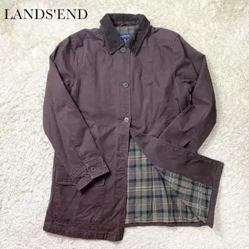LANDS'END 커버올 코튼 자켓 롱 브라운 M