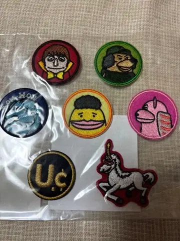 [ 미사용 새상품 ] 유니콘 UNICORN 자수 패치 7개 세트 와펜