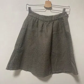 체크 무늬 플레어 스커트 프리 사이즈