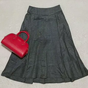 개럴개런트 플레어 스커트 체크 무늬 턱 개더 깔끔한 0