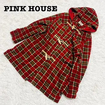 [레어] 핑크하우스 더플 코트 빨간색 체크 PINKHOUSE 플리스