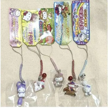 [ 묶음 판매 ] 홋카이도 한정 지역 특색 스트랩 헬로키티 5개 세트