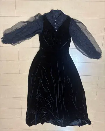 Ladys Marron 블랙 벨벳 드레스