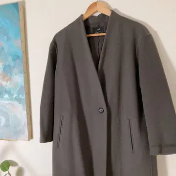 23구 노카라 롱 코트 사이즈 32 캐시미어 혼방 울