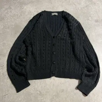 ANNE KLEIN 언클라인 케이블 니트 가디건 블랙 M 사이즈