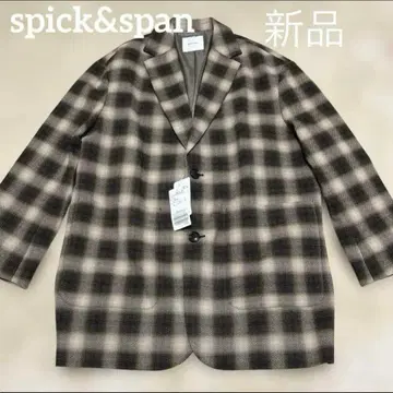 새상품 Spick & Span 사이드 벤트 오버 사이즈 체크 자켓