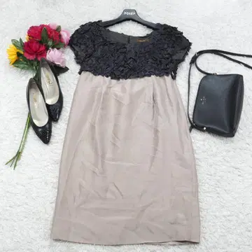 G9299*BALLSEY 보르지 최고급 실크 꽃무늬 프릴 원피스