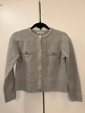 새상품급 PLST 엑스트라 파인 메리노 미들 게이지 울 크루 가디건 S