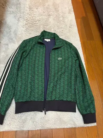 LACOSTE 지오메트릭 패턴 저지 트랙 자켓