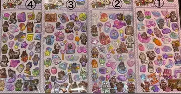 labubu 모자 꽁지 씰 드롭 4종 세트 A.B 세트