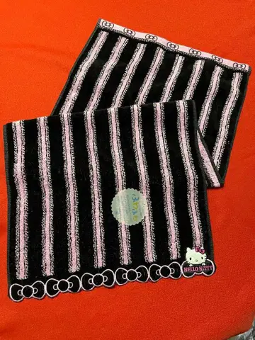 헬로키티 스트라이프 타월 약 34cm x 80cm