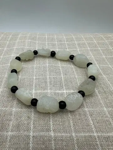 천연 미얀마산 무처리 화전옥 팔찌 프리 사이즈 (정밀 조각)