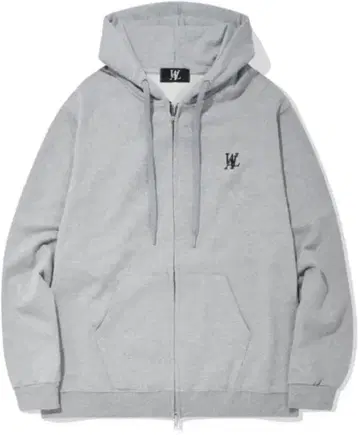 WOOALONG 우알롱 로고 자수 그레이 후드 맨투맨