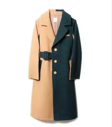 레이디 아젤 바이컬러 롱 코트 트렌치코트 아우터