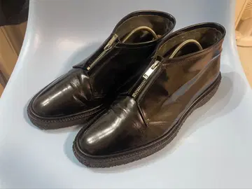 ADIEU 센터 지퍼 가죽 신발 부츠 43 블랙 블랙