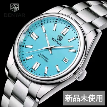 BENYAR 자동 와인딩 손목시계 터콰이즈 블루 미사용 새상품 풀세트