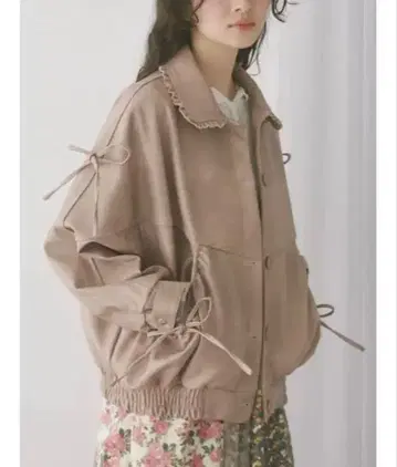 개더 리본 자켓