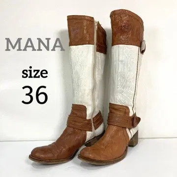 레어 디자인 mana 웨스턴 부츠 롱 부츠 이소재 가죽