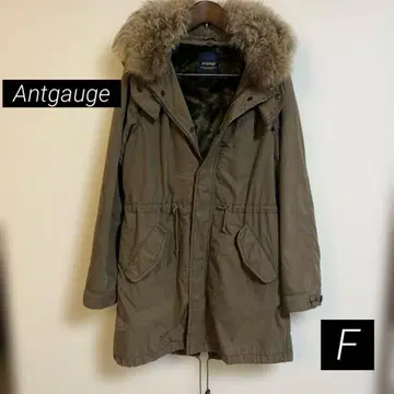 Antgauge 후드 부착 모즈 코트 올리브