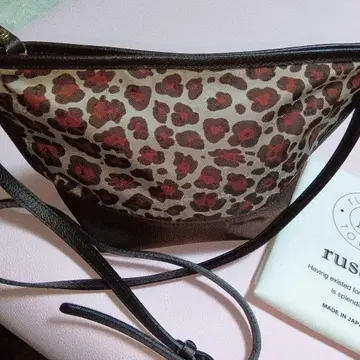 러셋 레오파드 숄더 가죽 백 수납 봉투 포함