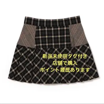 ANDMARY Coco check pleats skirt S