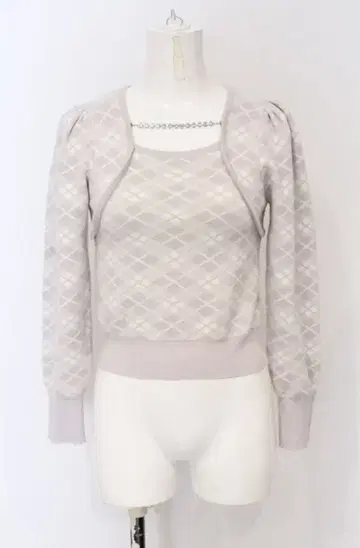 evelyn 에블린 체크 넥 니트 라벤더