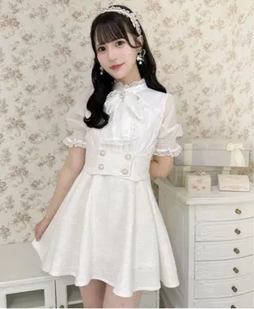 ROJITA 레이시 리본 트위드 도킹 원피스