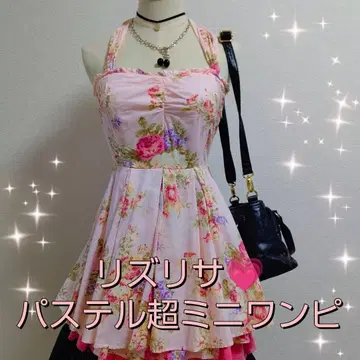 리즈리사 파스텔 플라워 홀터넥 미니 원피스 & 튜닉