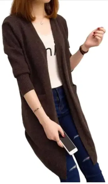 다크 브라운 롱 가디건