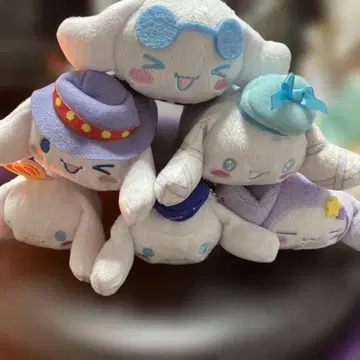 시나모롤 봉제 인형 키링 전 6종 컴플리트 세트