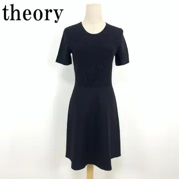 LA6452 띠어리 반팔 플레어 원피스 레이온 블랙 M